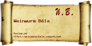 Weinwurm Béla névjegykártya